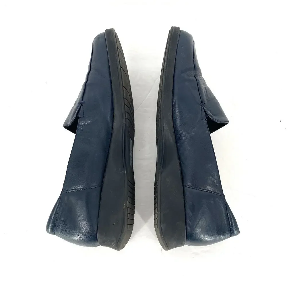 Cobbie Cuddlers Navy Leather Loafers Womens 8.5W Comfort Slip On Shoes